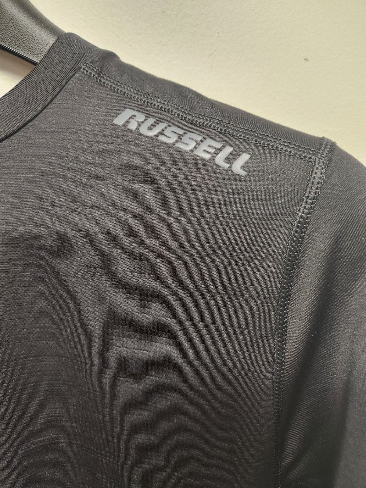 Men Dri-Power 360 Large Long Sleeve Black Shirt Russell Built-In Odor Protection