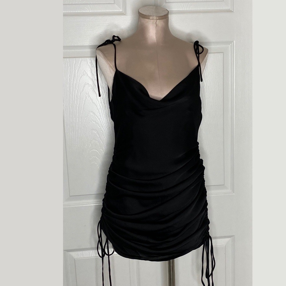 Lioness Satin Ruched Tie Mini Dress Sz XS
