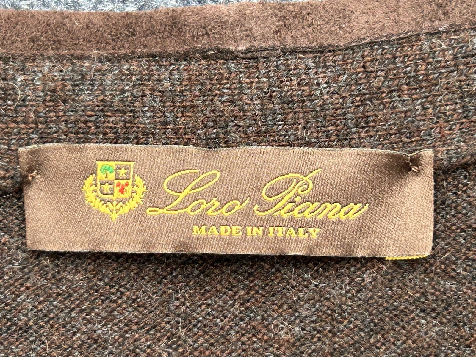 LORO PIANA Italy 100% Cashmere & Suede Goatskin Dark Brown Sweater Vest 40 Small