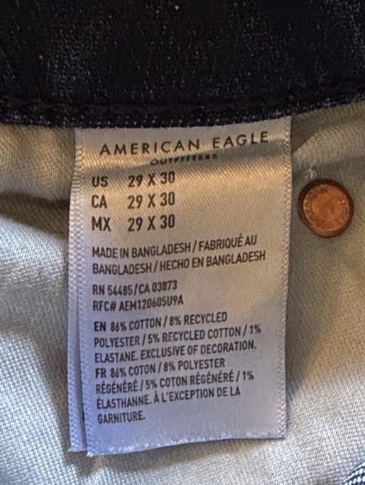 American Eagle Outfitters Men’s Slim Straight Leg Jeans Airflex, Size 29×30