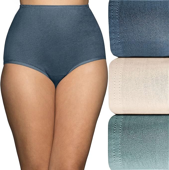 5 Pack Vanity Fair Cotton Panty Briefs 15319 Print & Solid Sz- 6, 7, 8, 9, 10