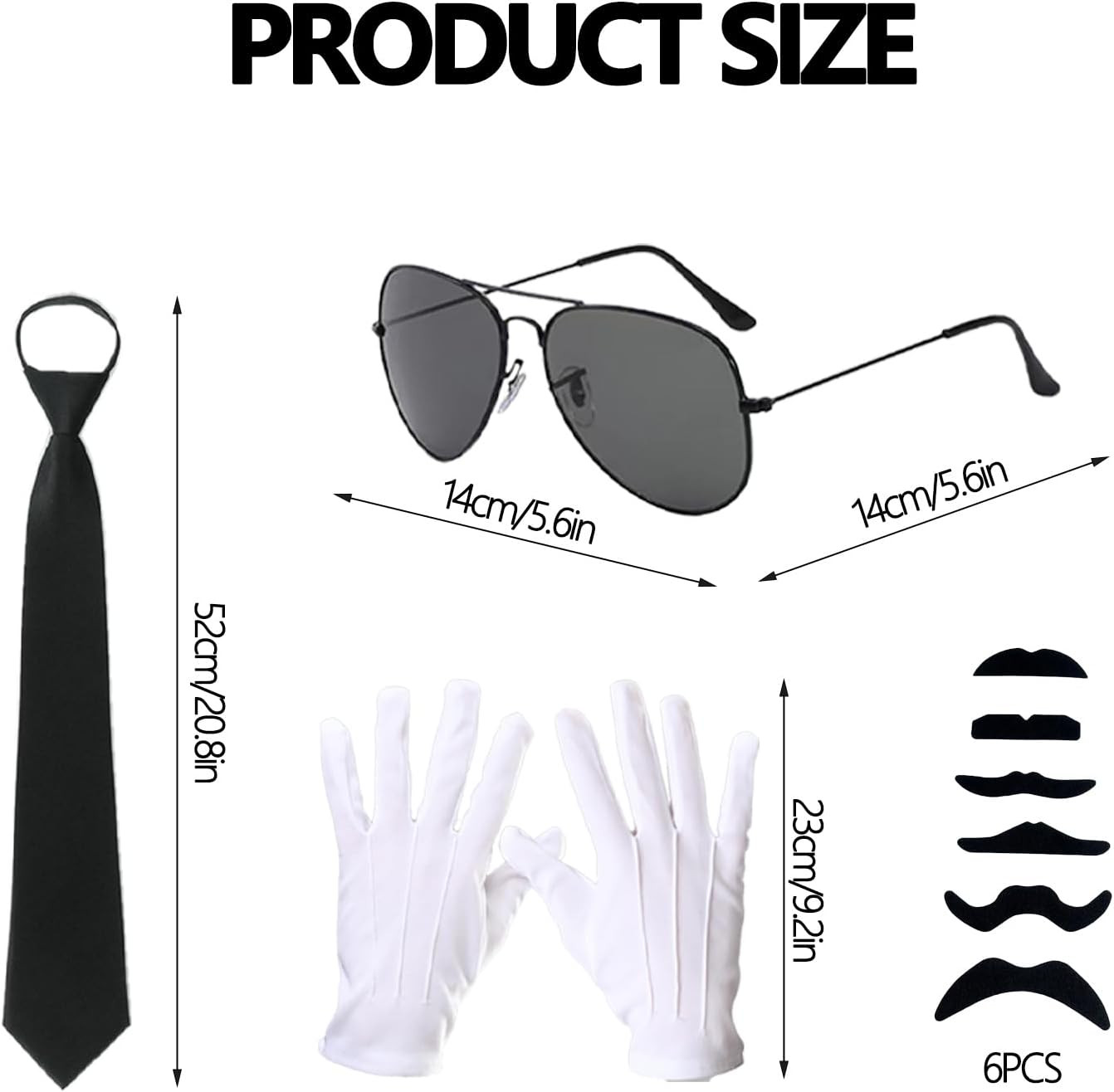 10Pcs Chauffeur Costume Accessories Set Black Limo Driver Hat Taxi Driver Gloves