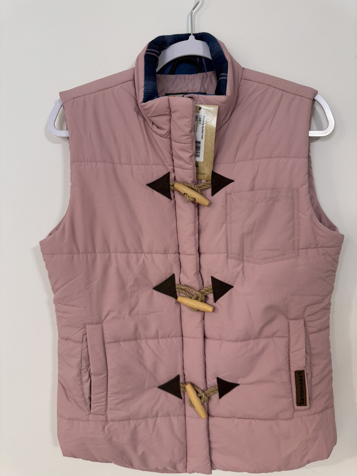Legendary Whitetails Vest Womens M Dusty Pink Full Zip Toggle Quilted Vest NWT