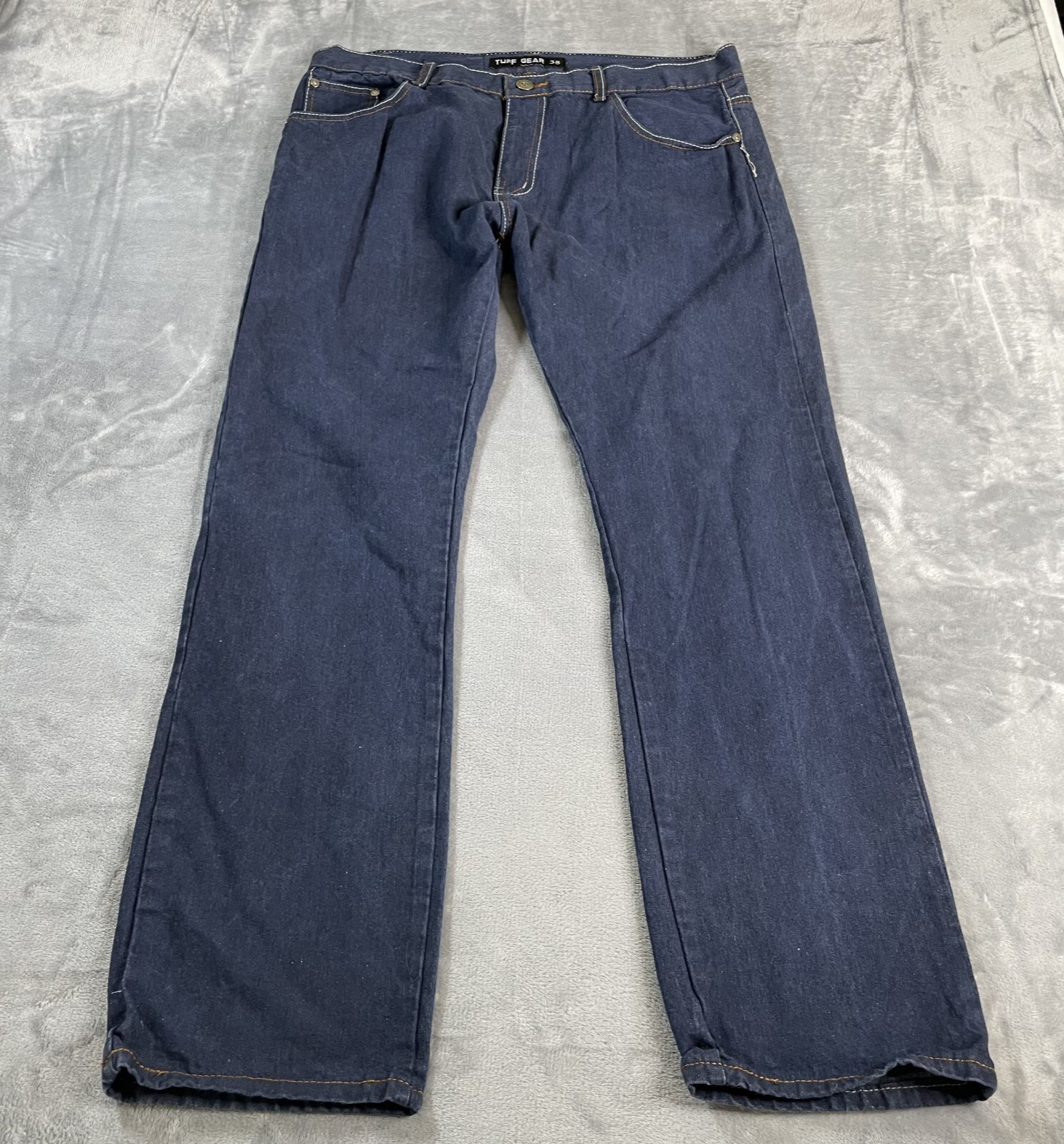 Tuff Gear Mens Denim Jeans Dark Wash Sz 38 Regular Fit Straight Mid Rise Zip Fly