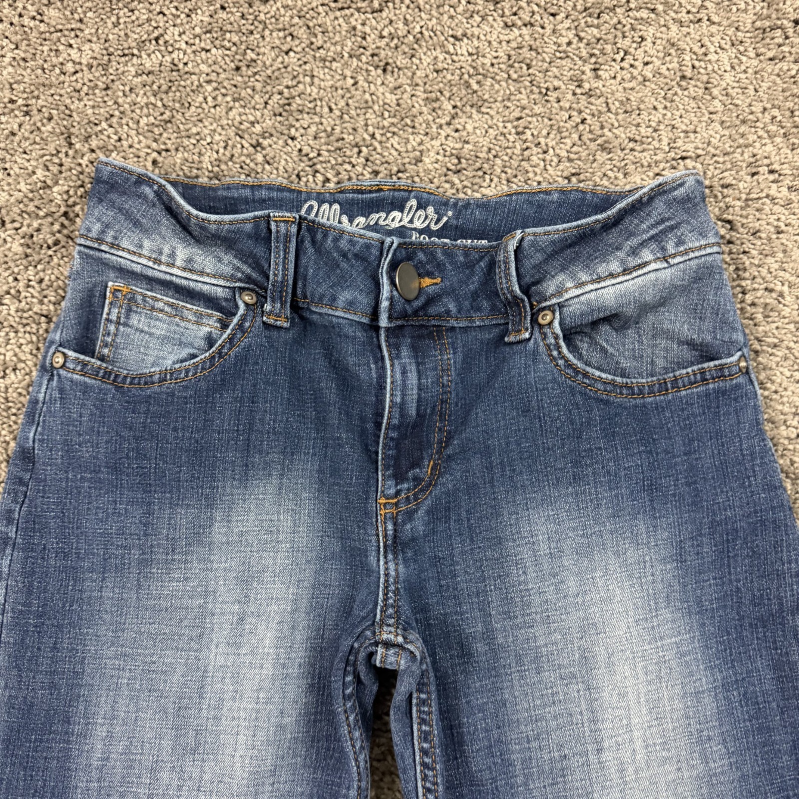 Wrangler Jeans Womens 3 Boot Cut Low Rise Dark Wash Stretch Denim Western 27×33