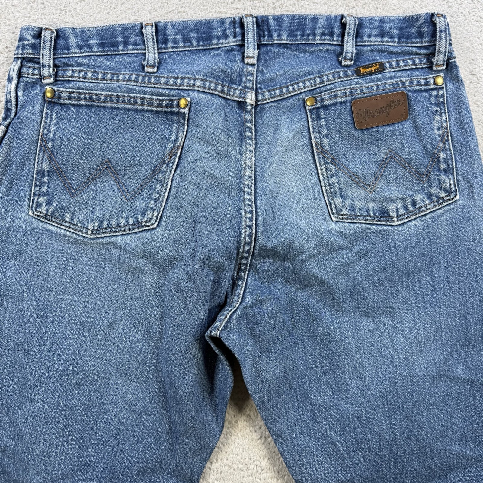 Wrangler 47MWZ Jeans Mens 38×30 Blue Regular Fit Cowboy Cut Western Denim Rodeo