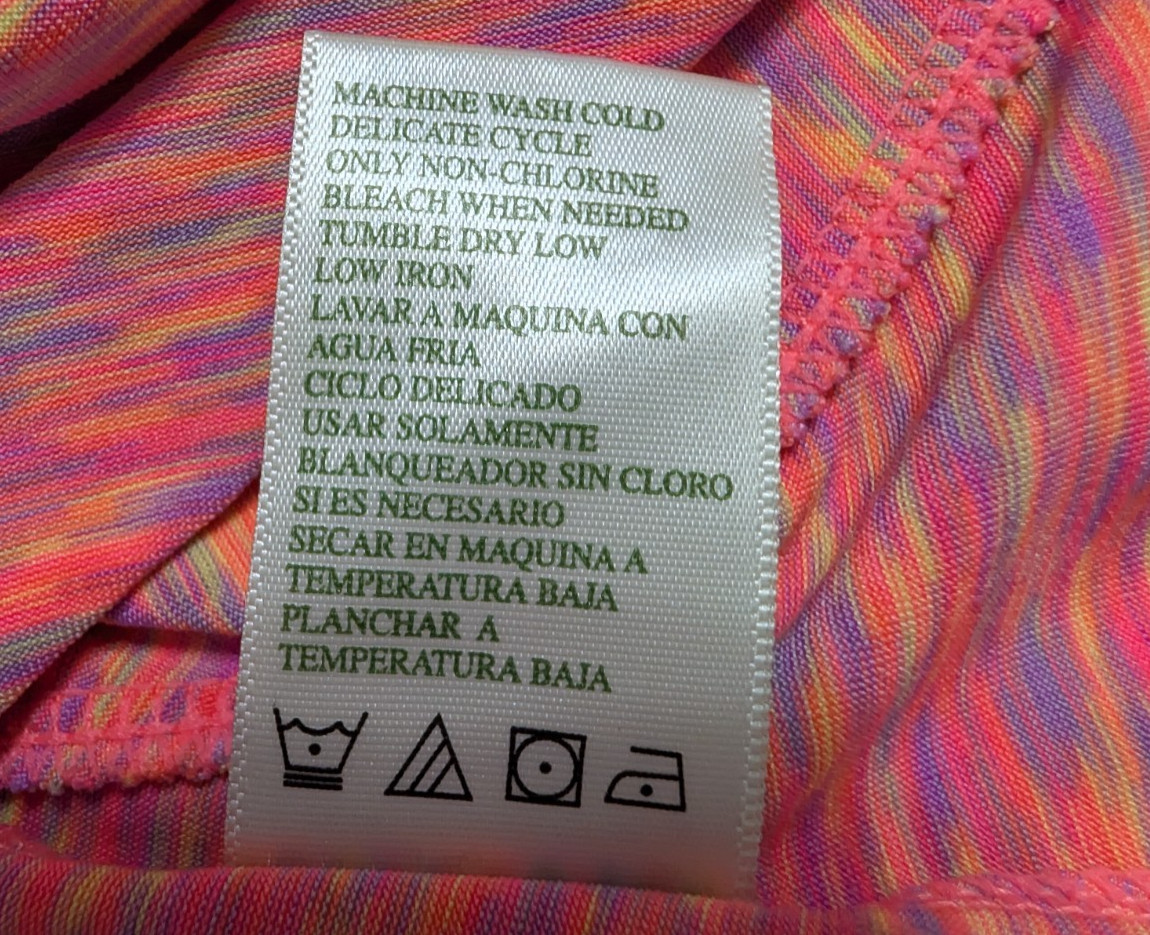 Tangerine Top Women Large Rainbow Peach Yellow Racerback Active Tank Workout
