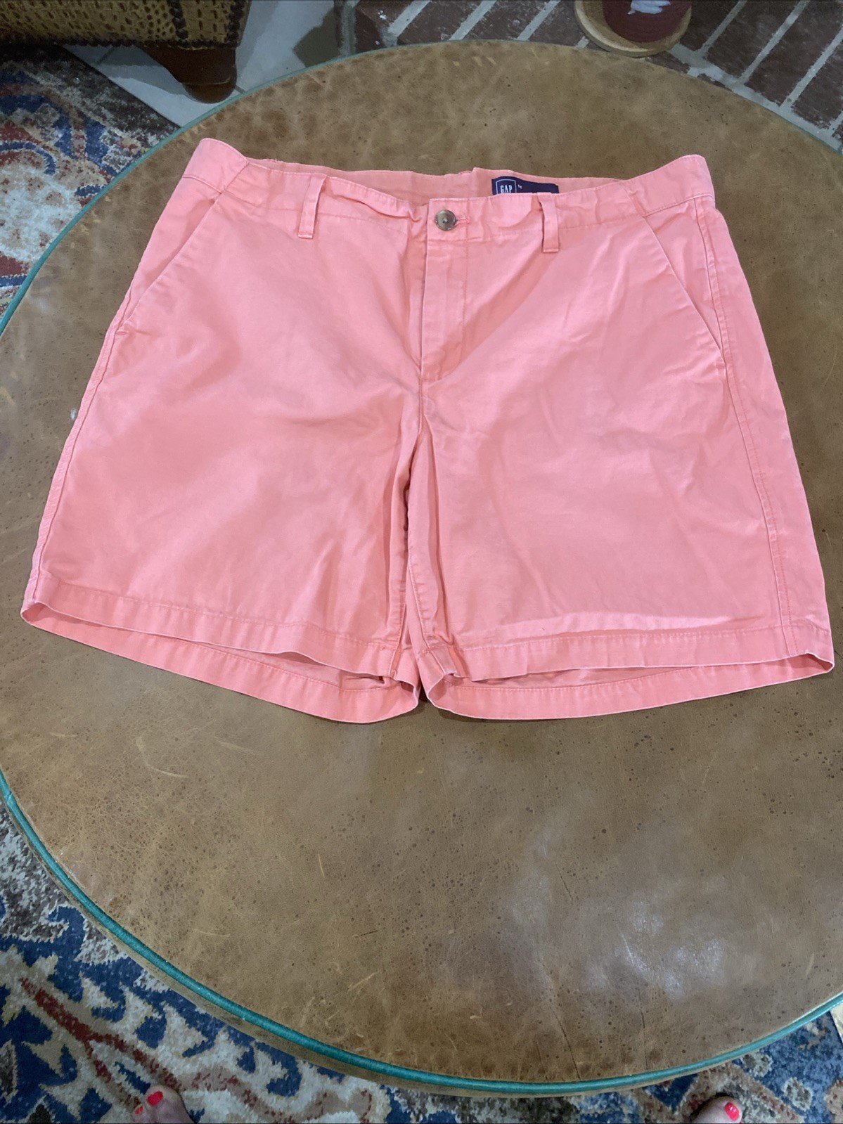 GAP Roll Shorts Women’s Size 14 Pink Reef Coral Chino Shorts Summer Casual