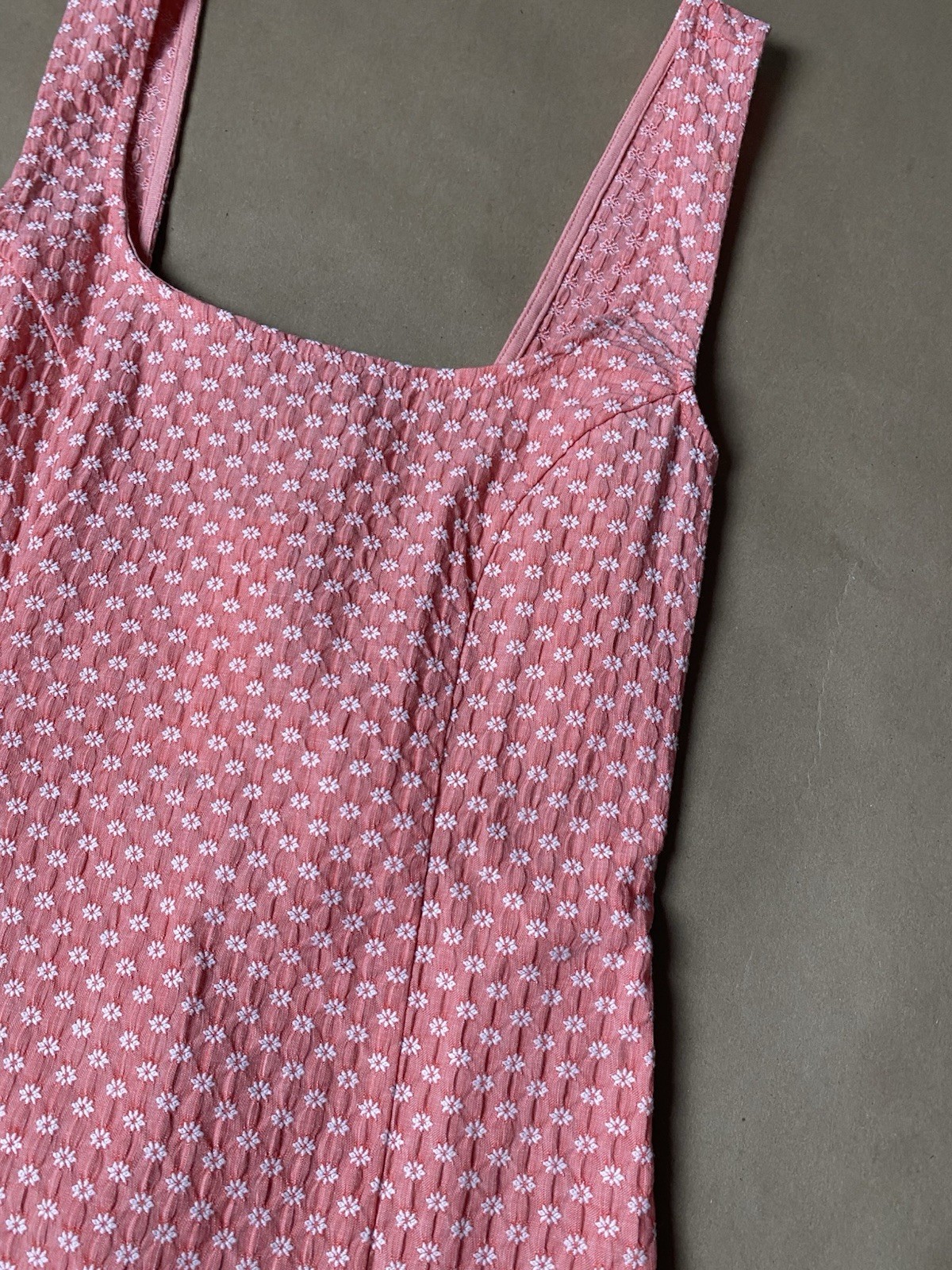 Urban Outfitters M Medium Folly Fitted Notched Mini Dress Peach Daisy Stretch