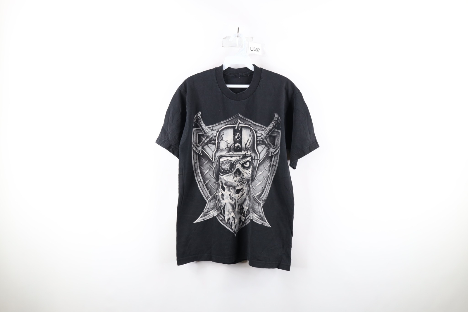 Vtg 90s Streetwear Mens Medium Faded Skull Sword Cali Rider Motorcycle T-Shirt