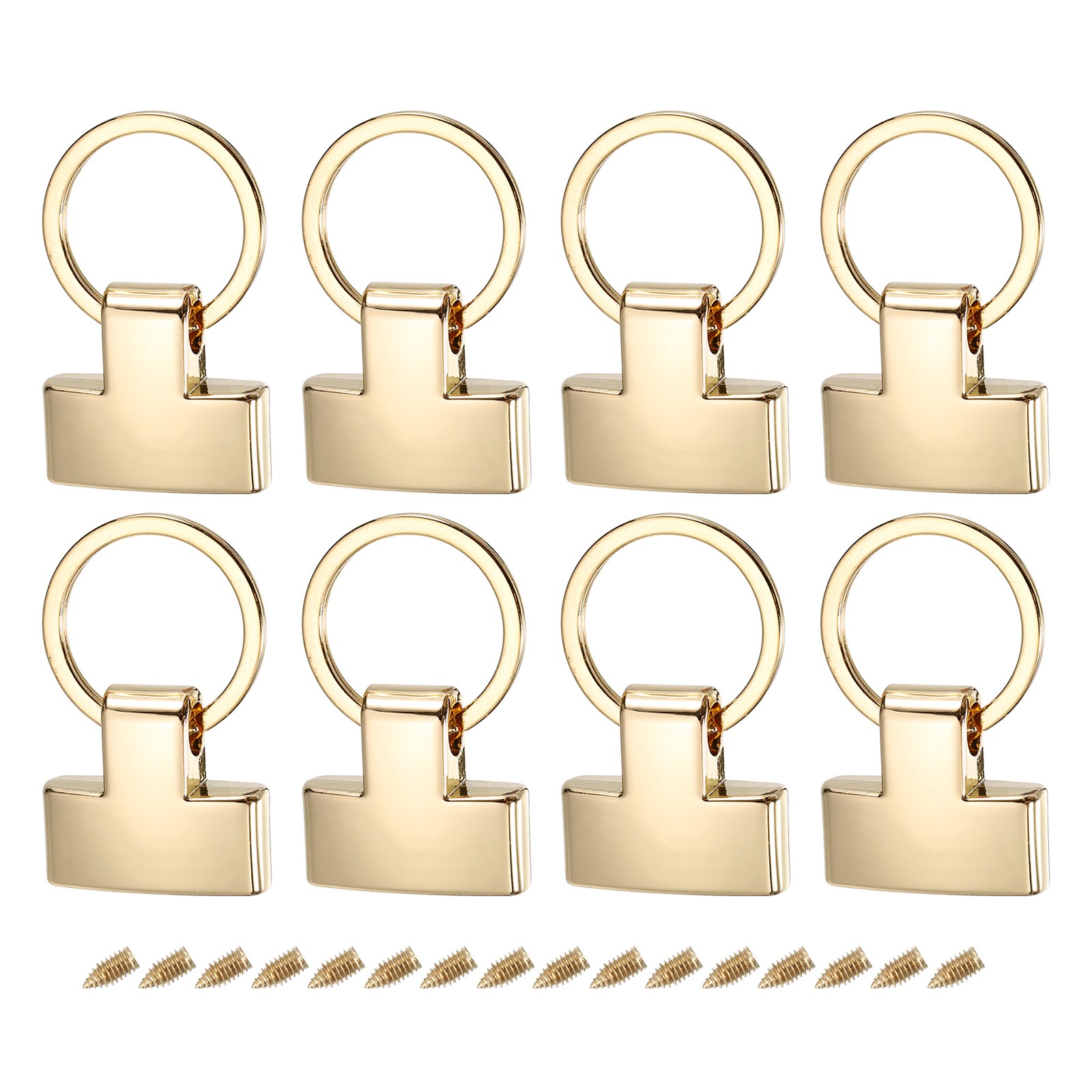 8Pcs 22mm/ 0.87″ Key Fob Hardware with Keychain Ring Purse Hardware Light Golden