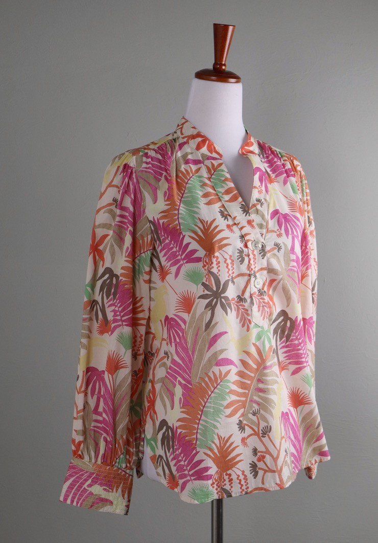 J. MCLAUGHLIN NWT $188 Rashell Jungle Melody Floral Shirt Top Size Small