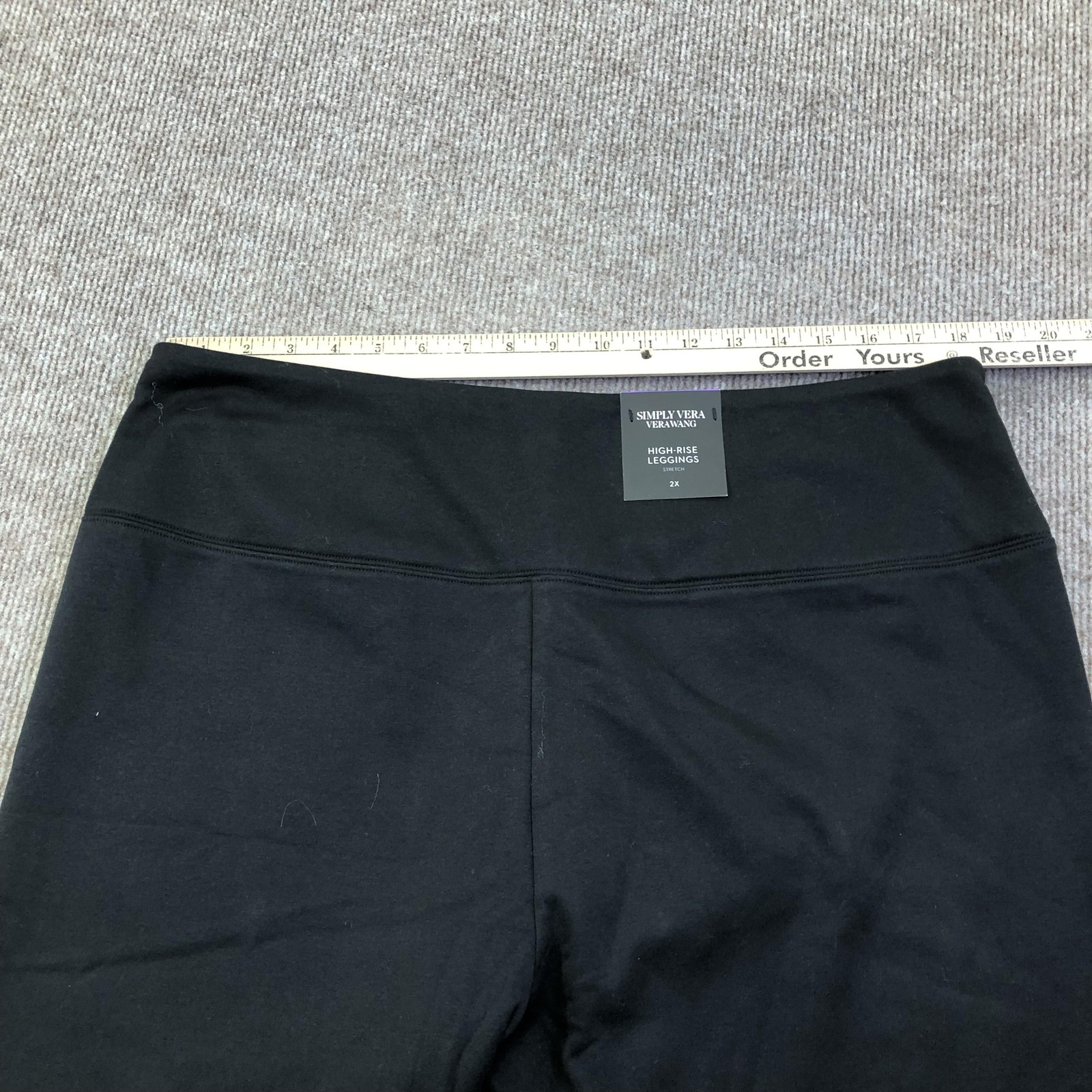 Simply Vera Vera Wang Leggings Womens 2X Black High Rise Stretch Knit Ankle