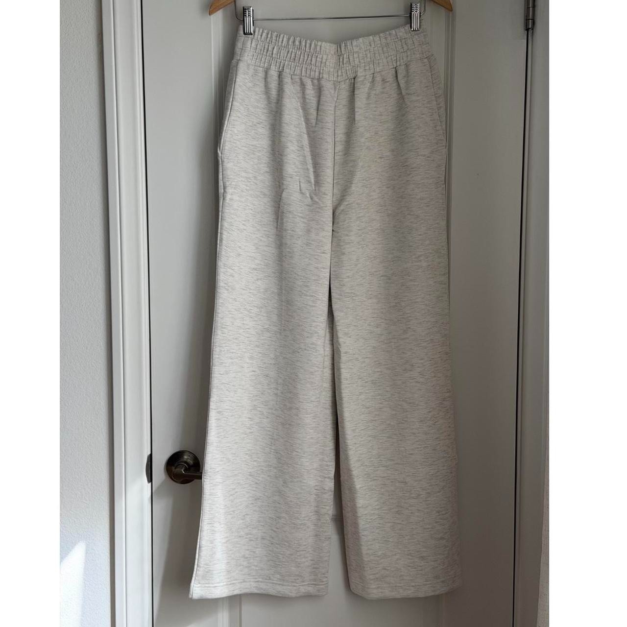 Varley The Wide Leg Pant 30″ in Ivory Marl, Size Medium