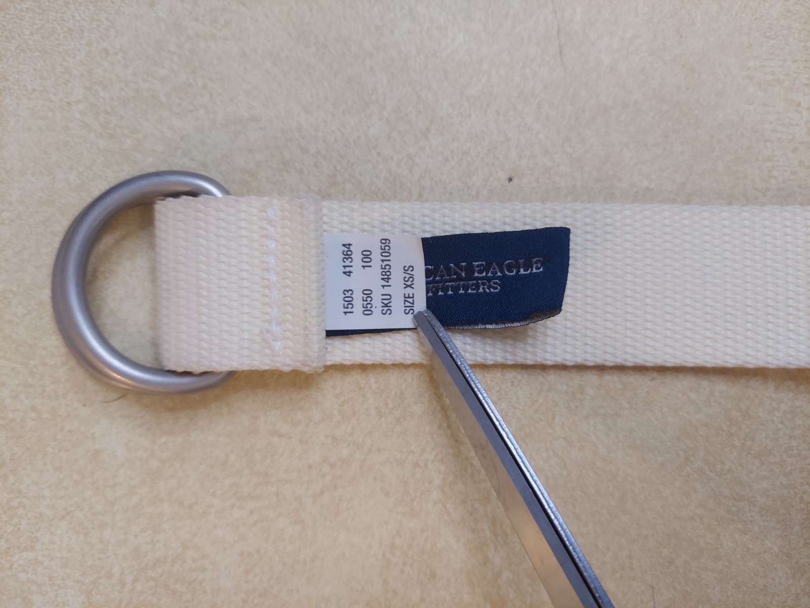 American Eagle Outfitters Canvas Nylon Belt AEO D-Ring Up To 30″