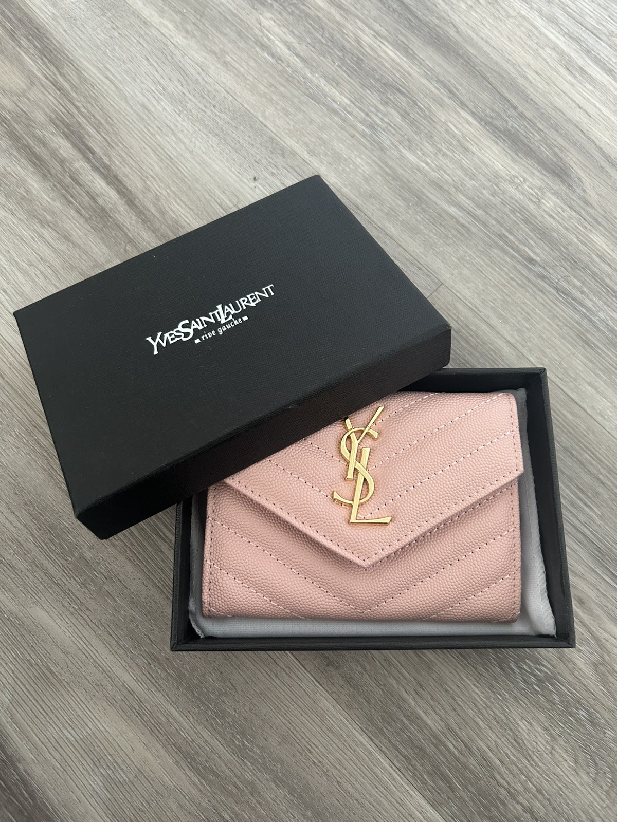 Saint Laurent Cassandre Matelassé small envelope wallet