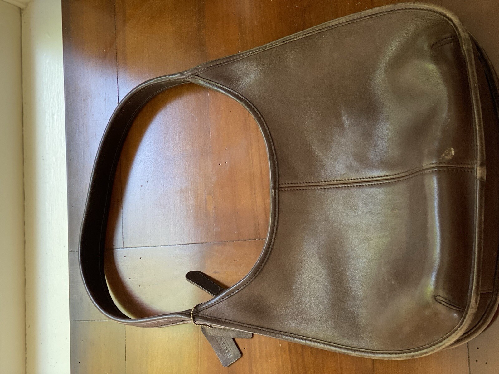 Vintage Coach Womens Brown Ergo 9025 Inner Pockets Shoulder Strap Hobo Bag