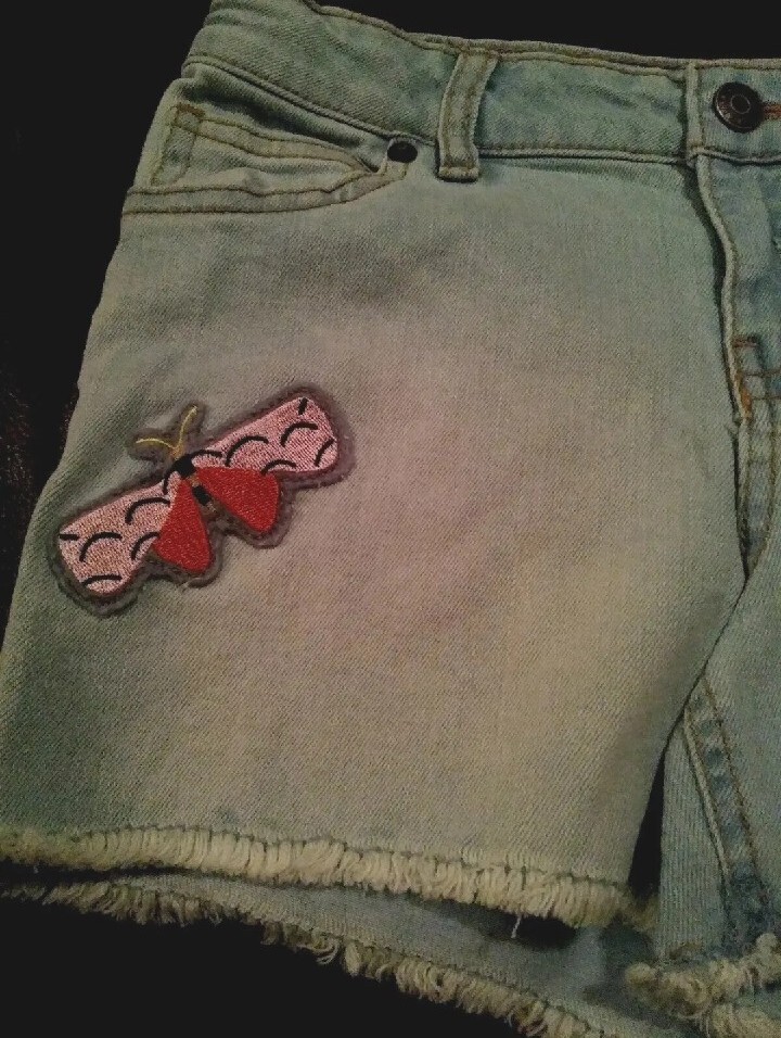 Cat & Jack Denim Jean Butterfly Embroidered Shorts Girls Sz L 10/12 NWT $14.99