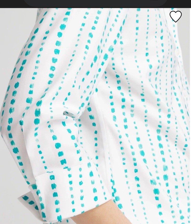 Chicos 2.5 No Iron™ Sateen Bubble Print Shirt Sea spray