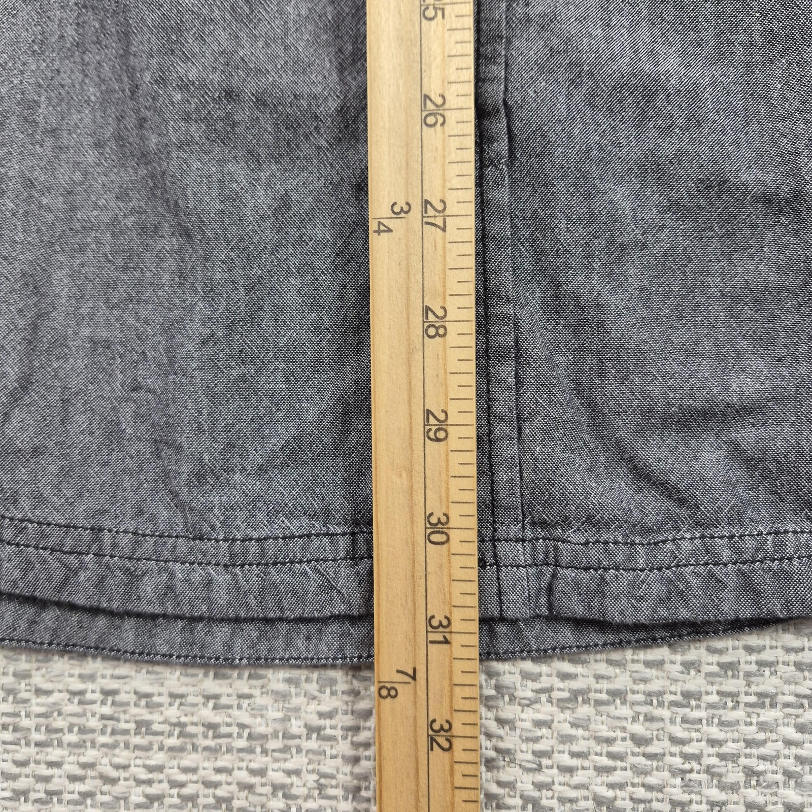 Metal Mulisha Button Up Shirt Mens Large Gray Herringbone Long Sleeve Casual