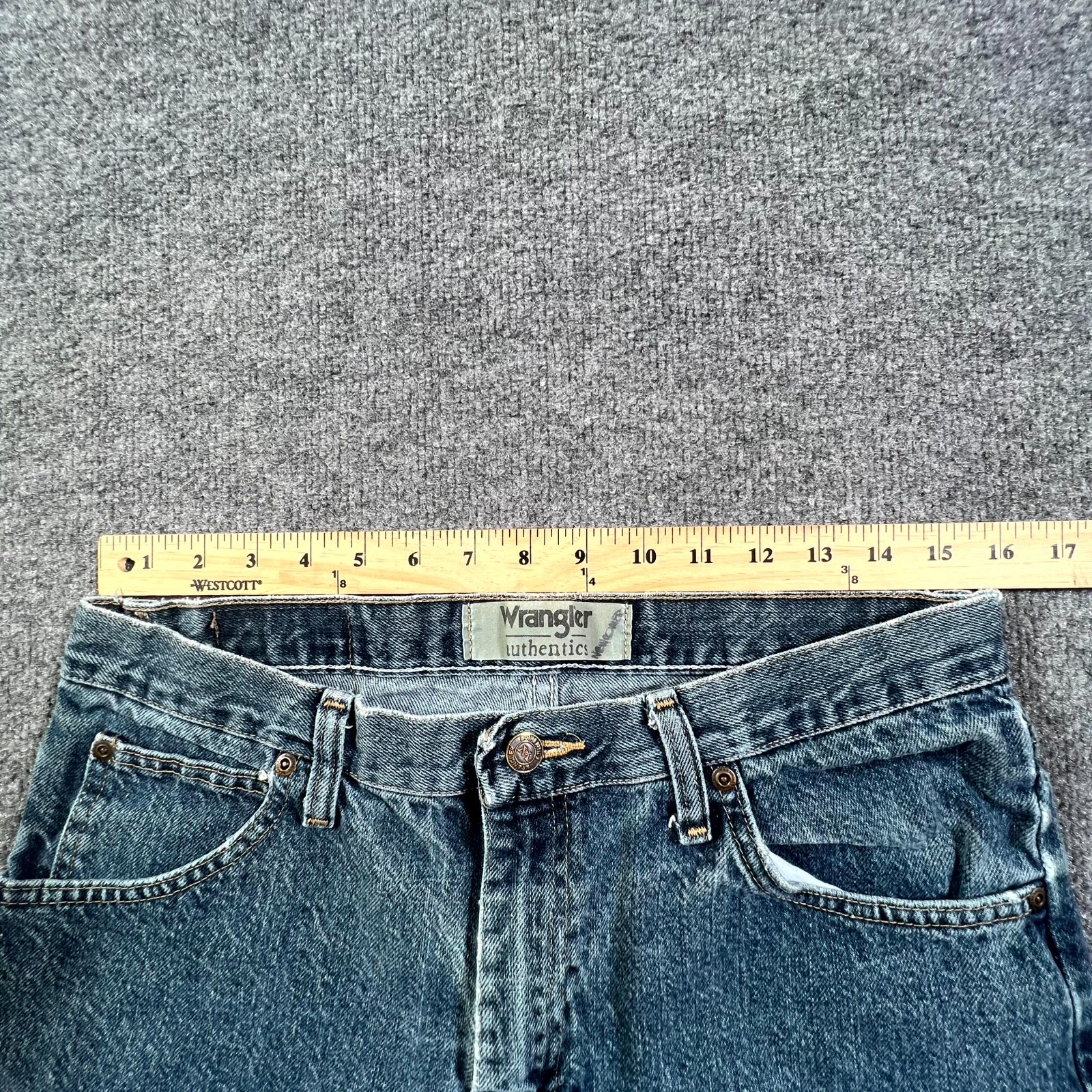 Wrangler Authentics Straight Jeans Men’s 32×30 Blue Cotton Denim Workwear Travel