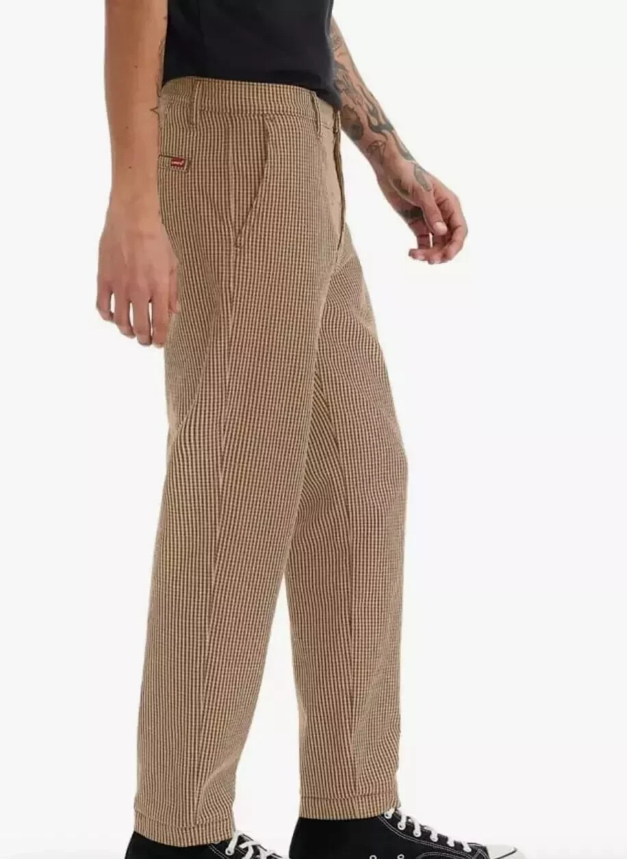 Levi’s XX Chino Standard Taper Stretch, Plaid Brown Sizes- 33X34, 38X30, 38X34