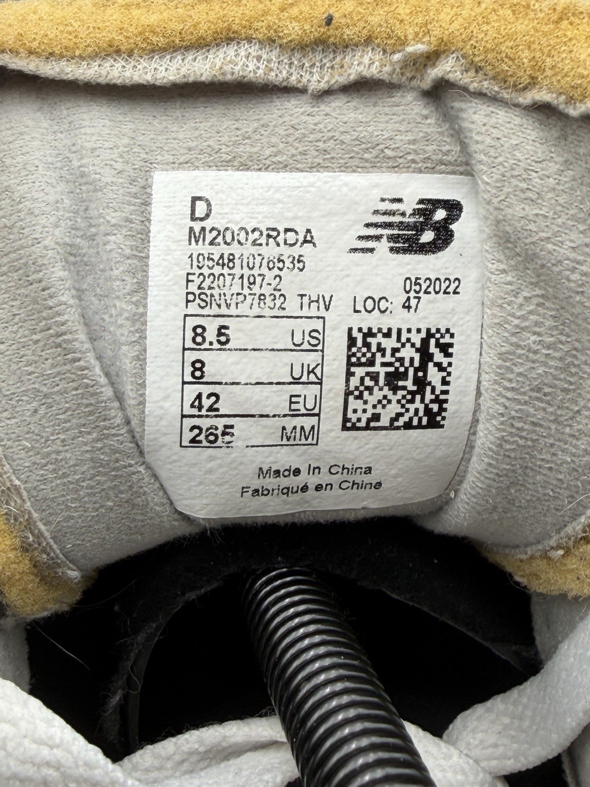 Used Size 8.5-New Balance 2002R Protection Pack Rain Cloud *NO BOX*