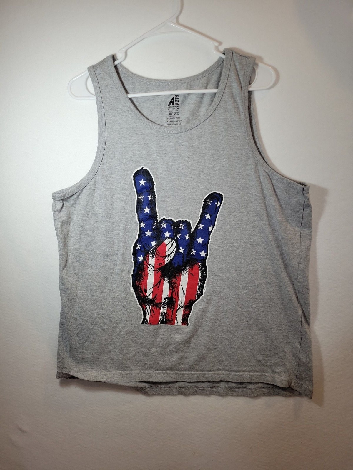 American Dream Team Network ADTN Rock On Hand American Flag Graphic Tank Top