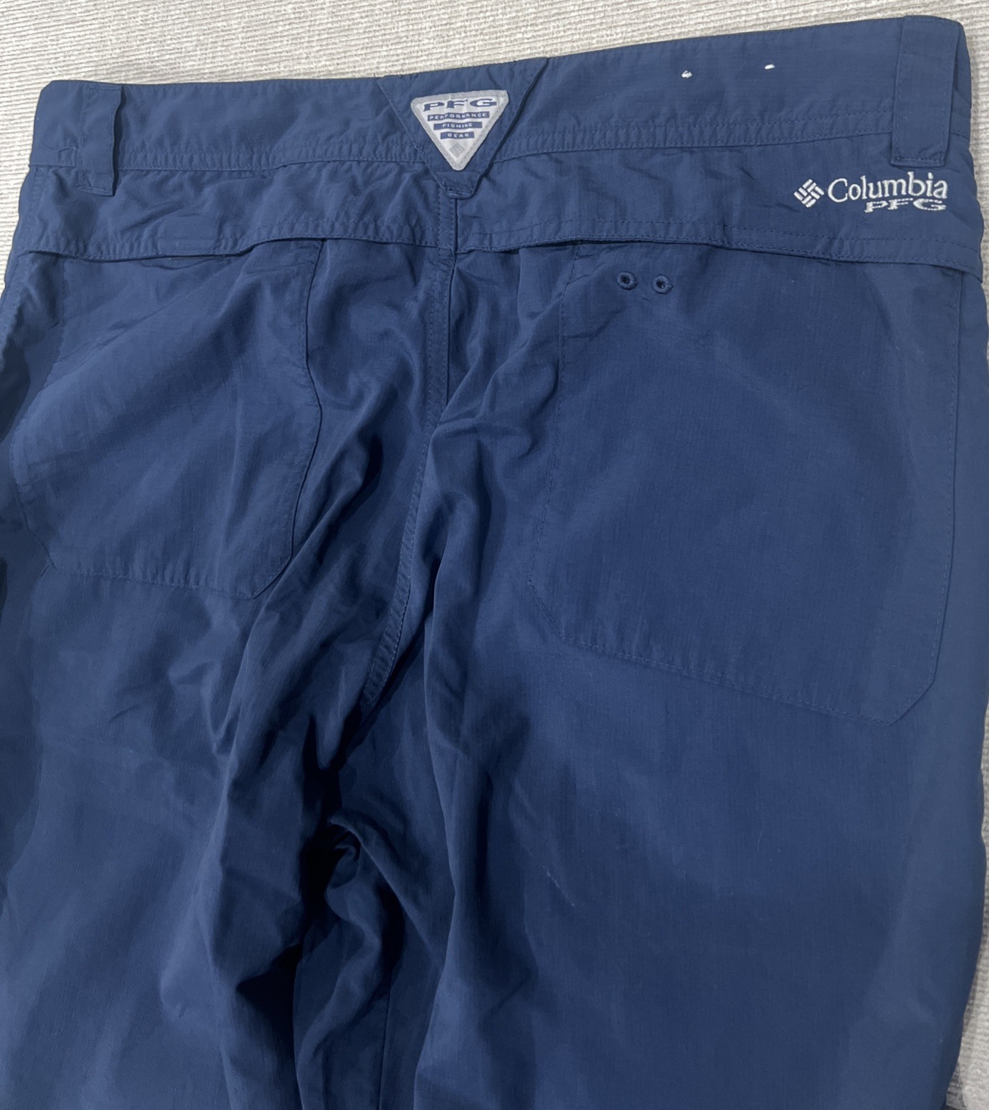 Columbia Pants Mens 36X32 Blue Cargo PFG Perfromance Fishing Tech Outdoor Hiking