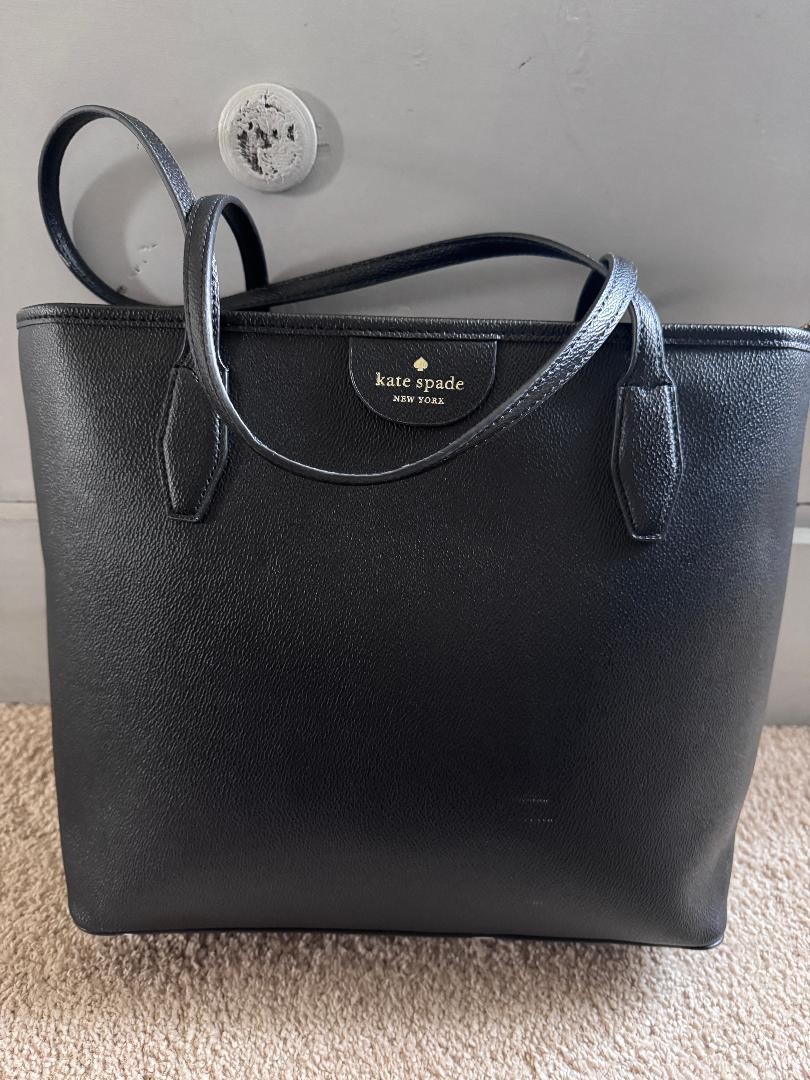 KATE SPADE Lori Large Tote Shoulder Bag Black Leather New WKR00231 MSRP $359