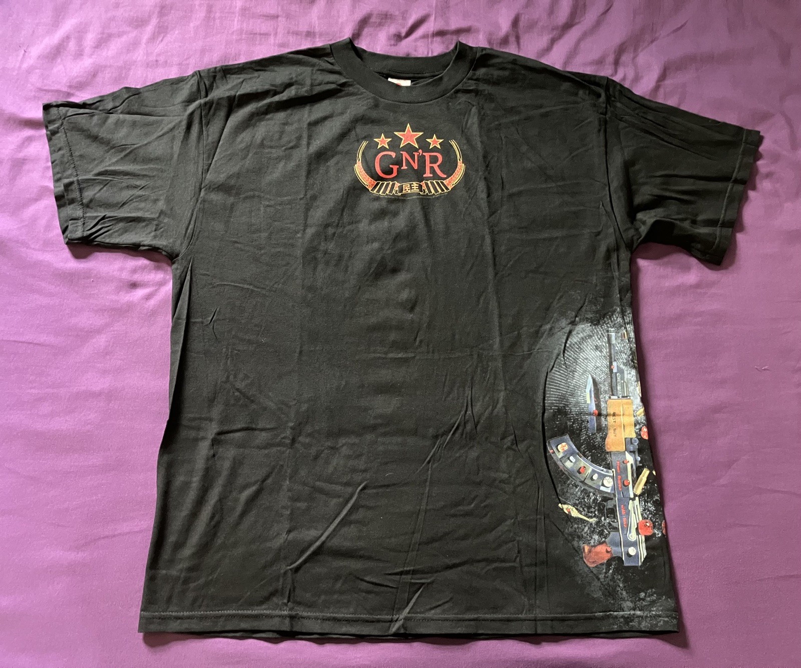 NEW Guns N Roses Chinese Democracy AK-47 T-Shirt NWOT Mens XL 2009 RARE Official