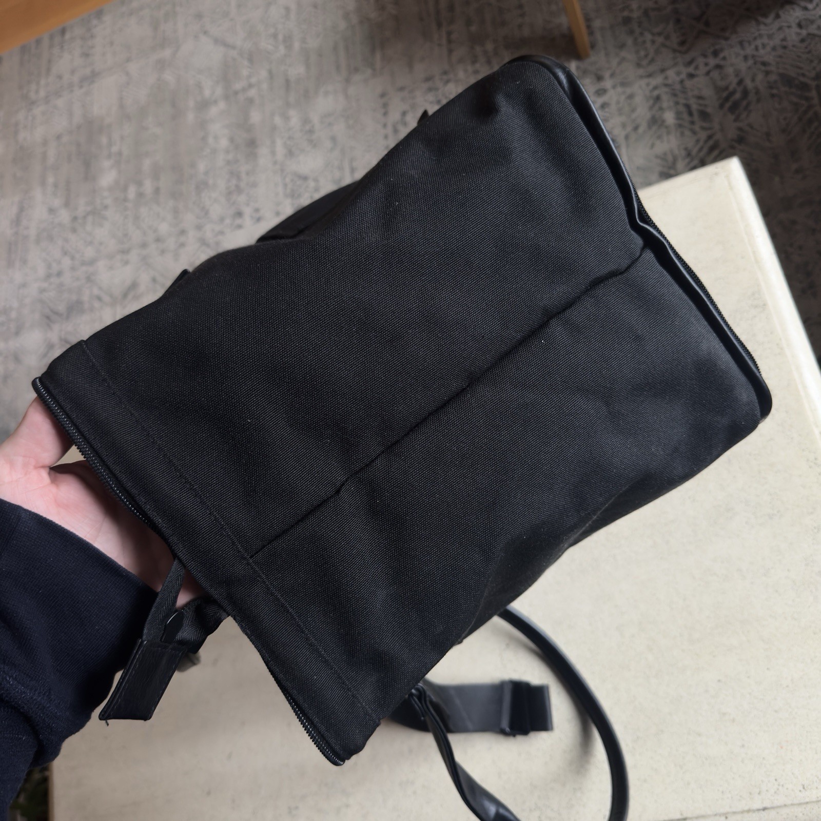 BEIS The Weekender Large Bag in Black FLAW-Missing Bottom Section 19x12x10