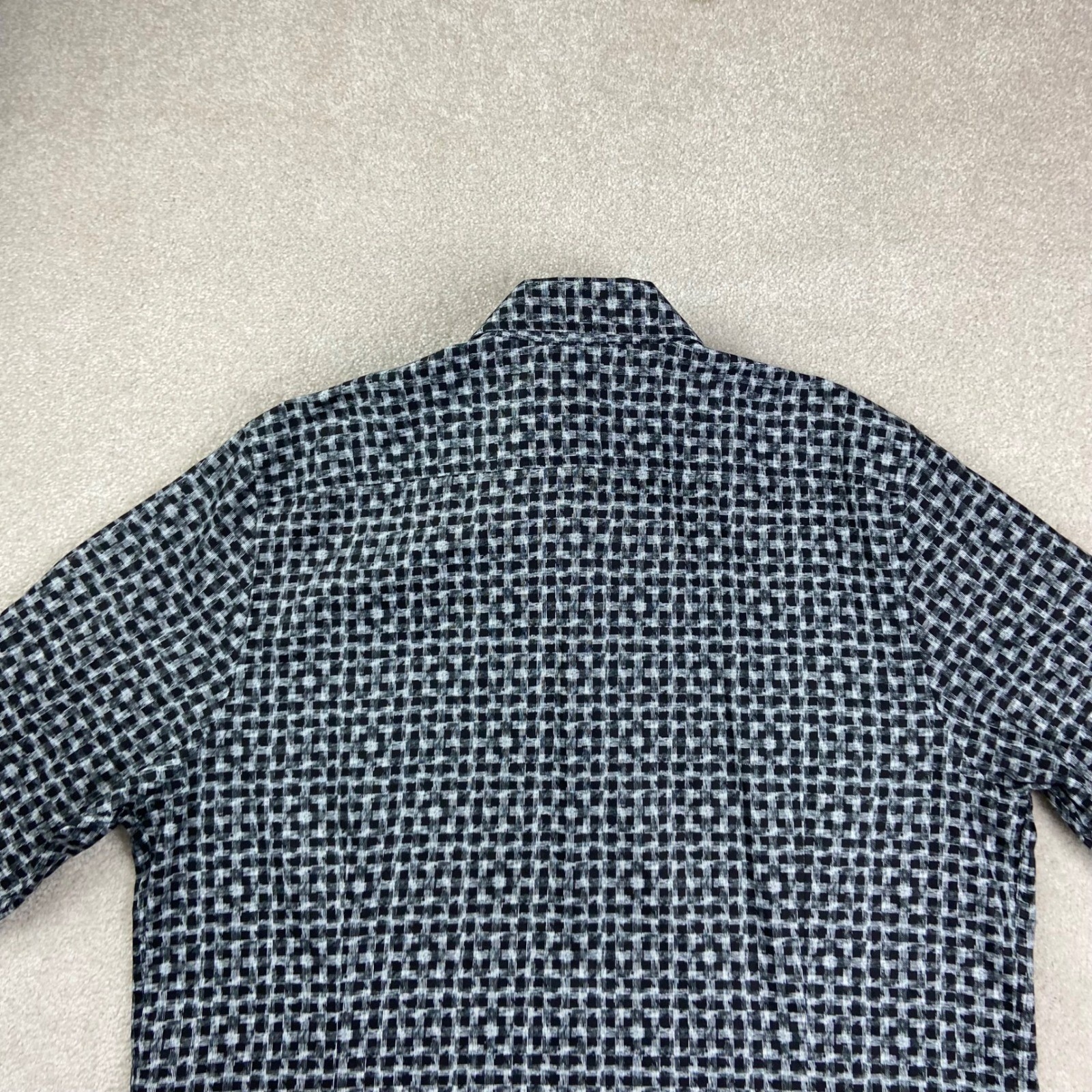 Robert Graham Button Down Shirt Mens 3XL Black White Grid Tailored Fit