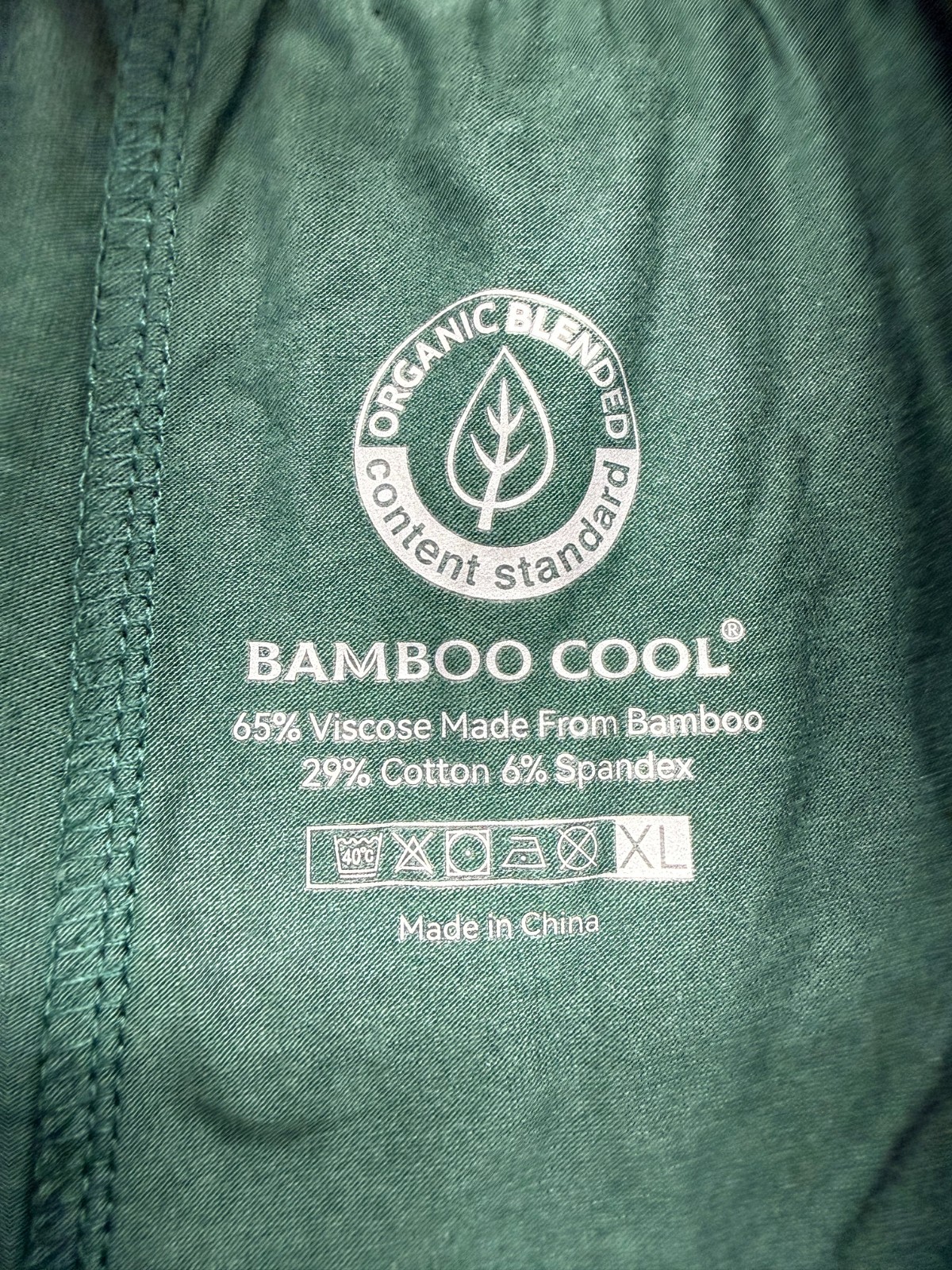 Bamboo Cool Womens Elastic Waist Pull On Lounge Pajama Pants Green Size XL