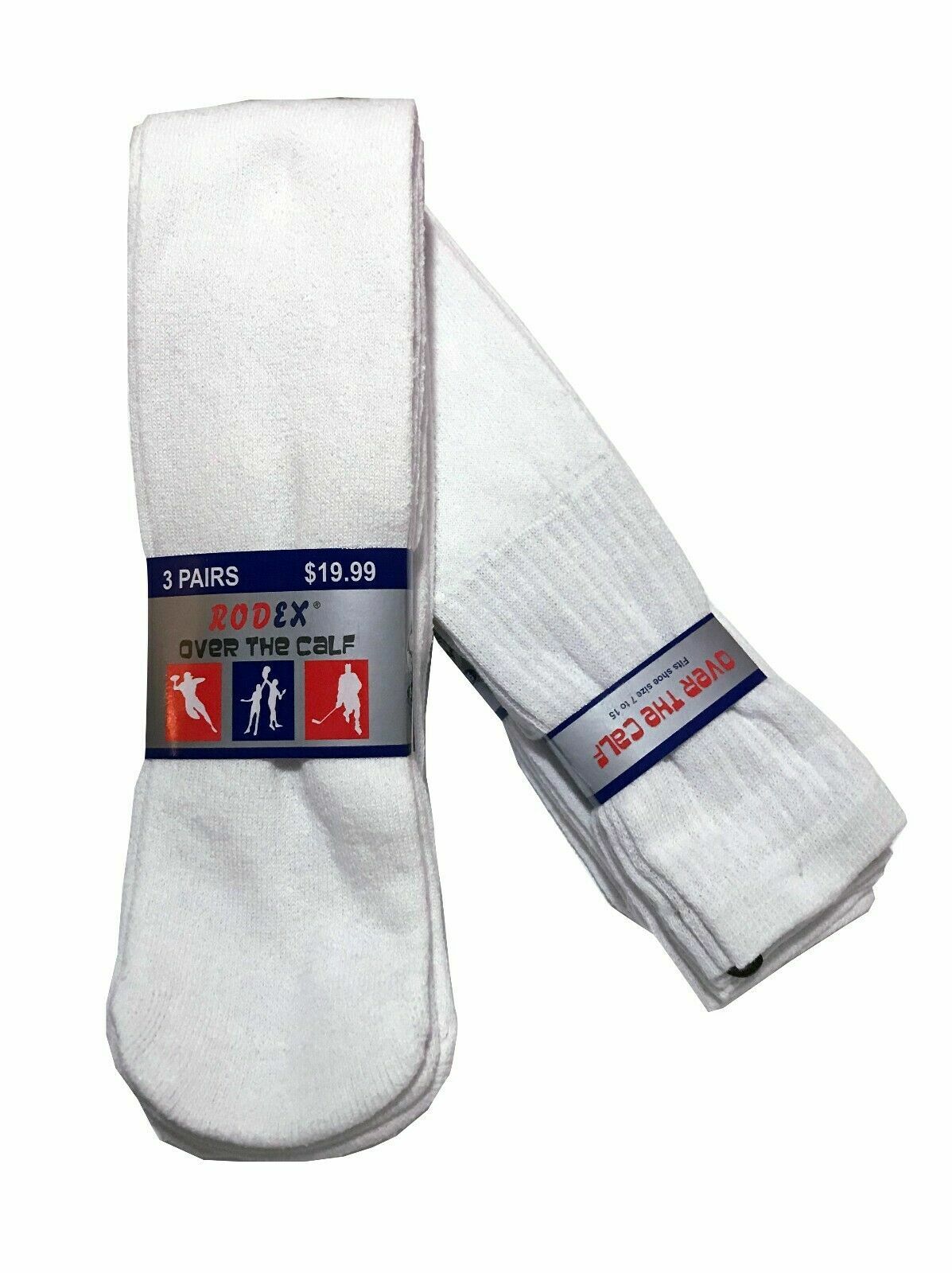Men’s Big & Tall Sports Tube Socks “Over The Calf-26″ inches” White/Black/Gray