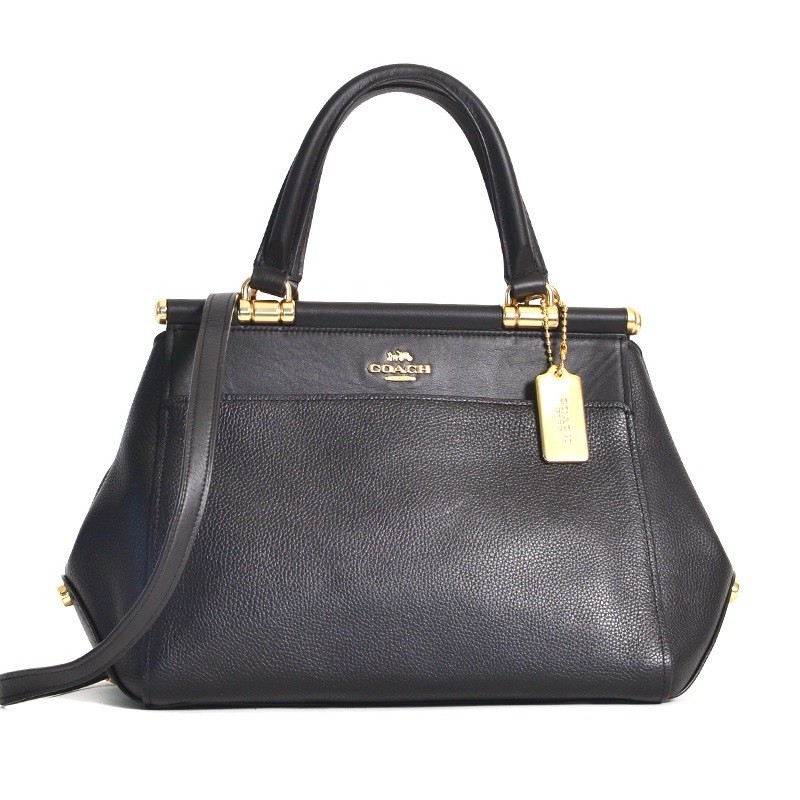 Coach Grace Black Leather Satchel Crossbody Handbag