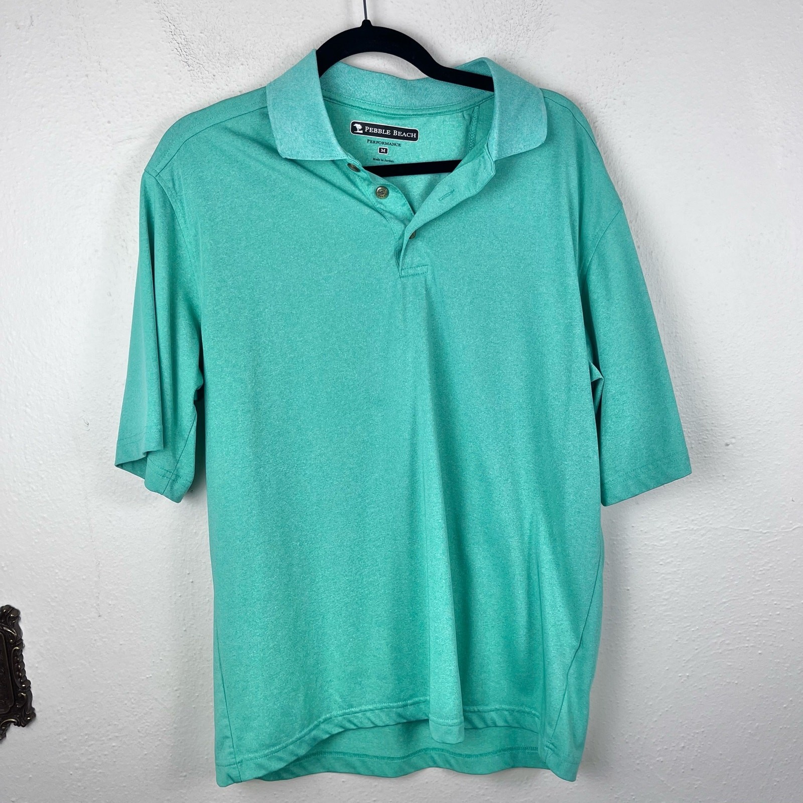 Pebble Beach Men’s Light Green Performance Pull Over Golf Polo Size Medium