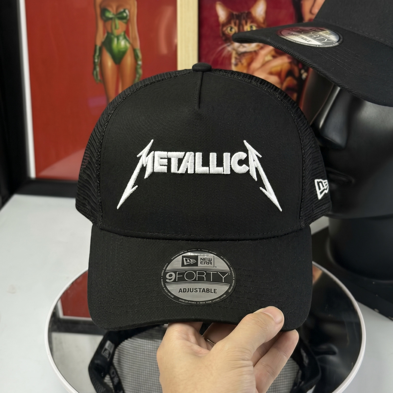 Metallica Embroidered Trucker Hat, 9FORTY Style Mesh Back Cap