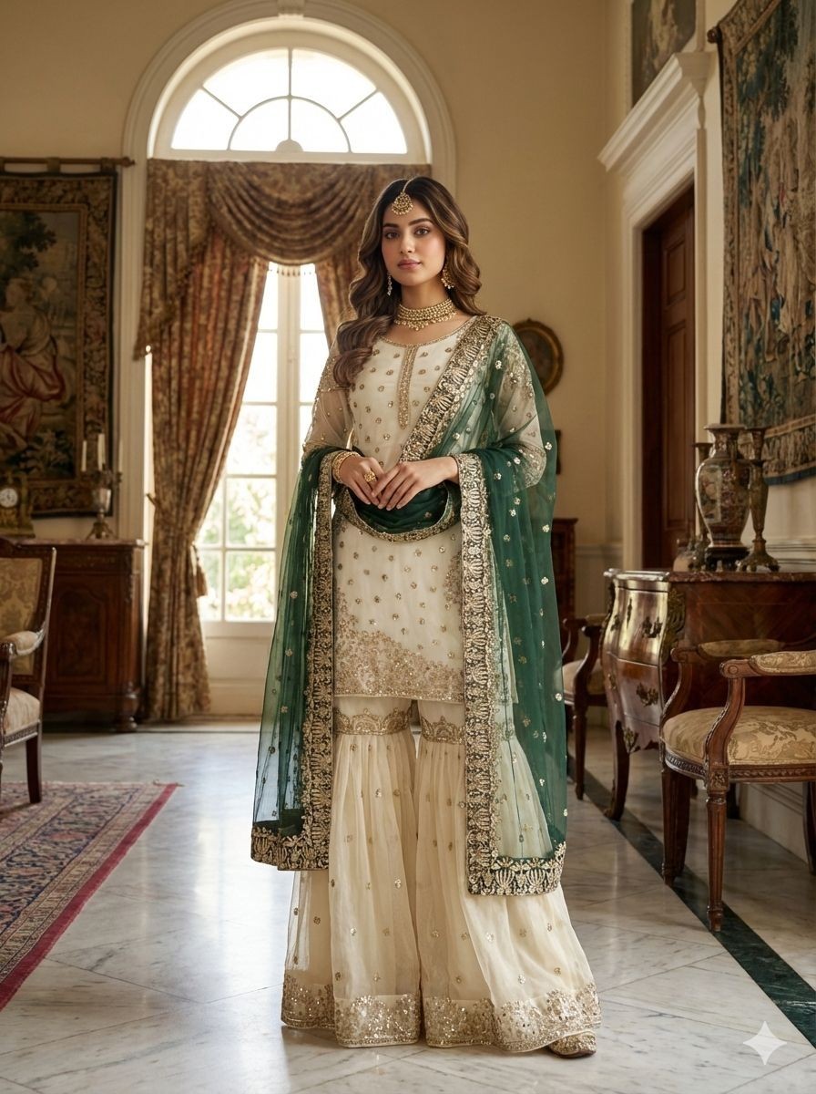 Party Wedding Wear Top Gharara Suit Designer Bollywood Pakistani Salwar Kameez