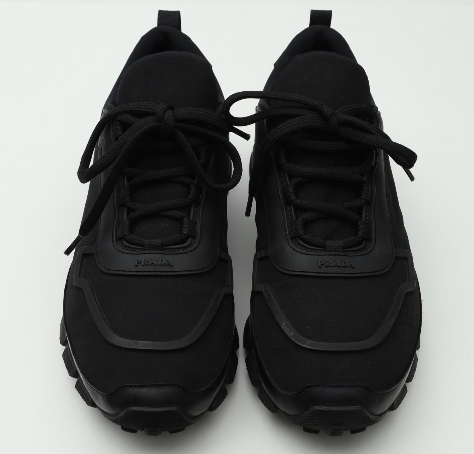 Prada Mens Sneakers Fabric Nylon/Rubber Sole Sneakers Sz UK 7/US 8 in All Black