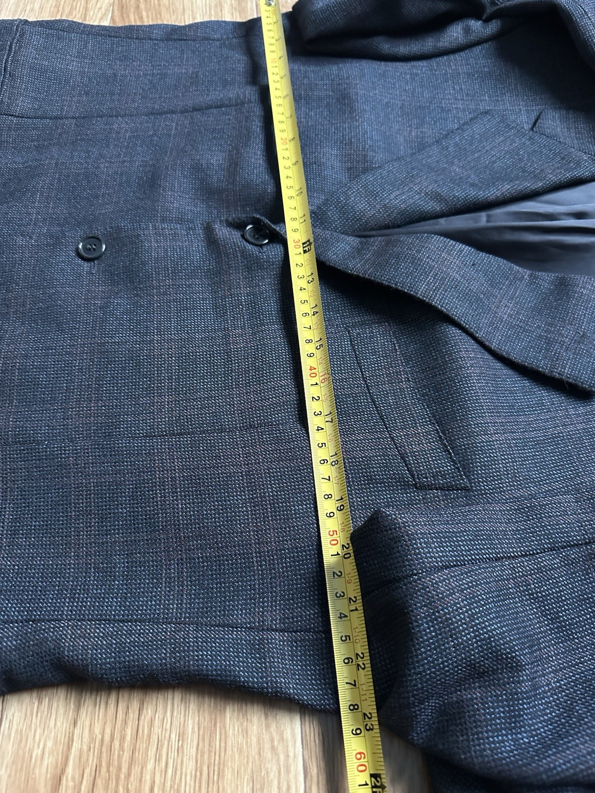 CANALI Italy Pure Virgin Wool Blazer 54 44 R Navy Charcoal Micro Check Bemberg