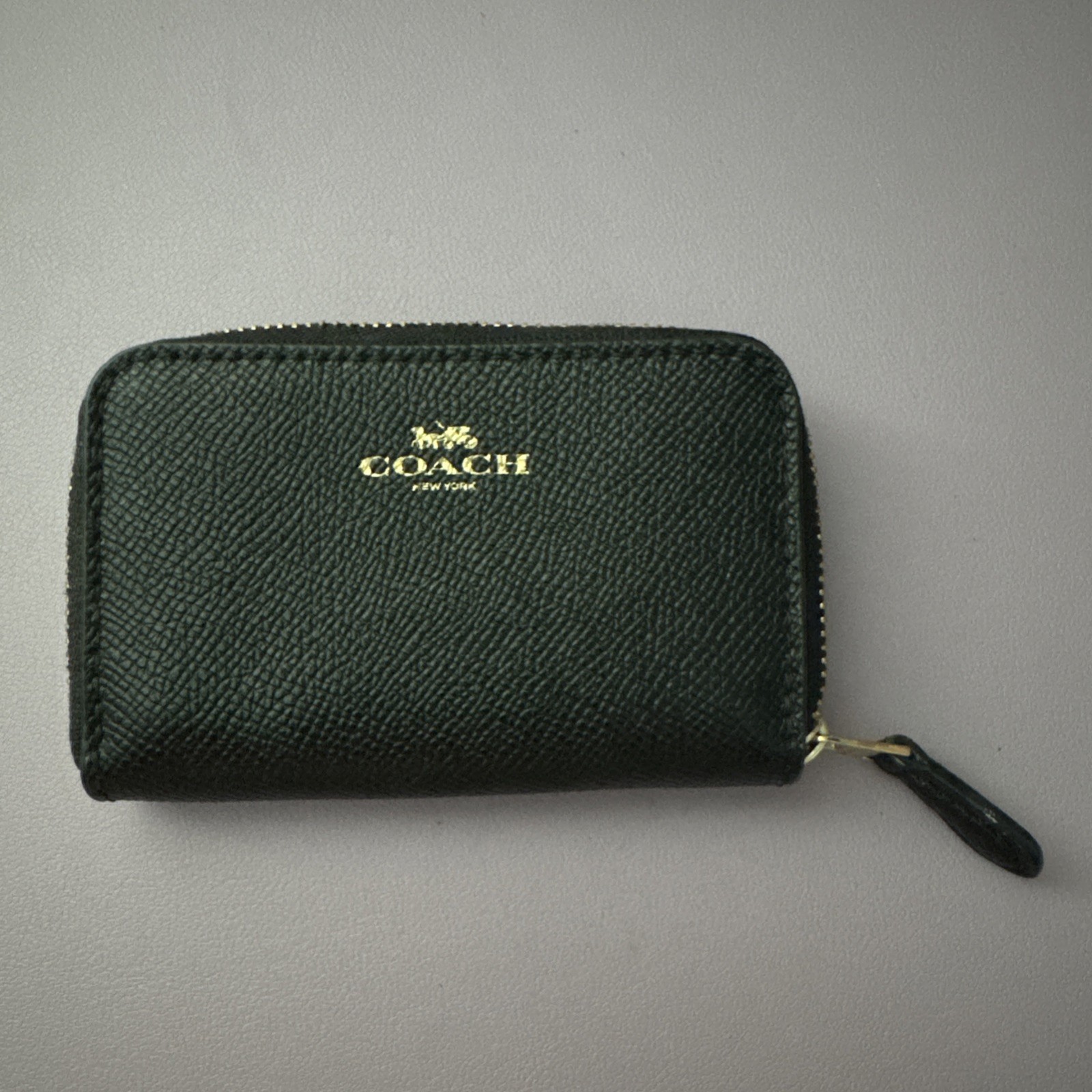 Coach Small Black Zip Card ID Wallet