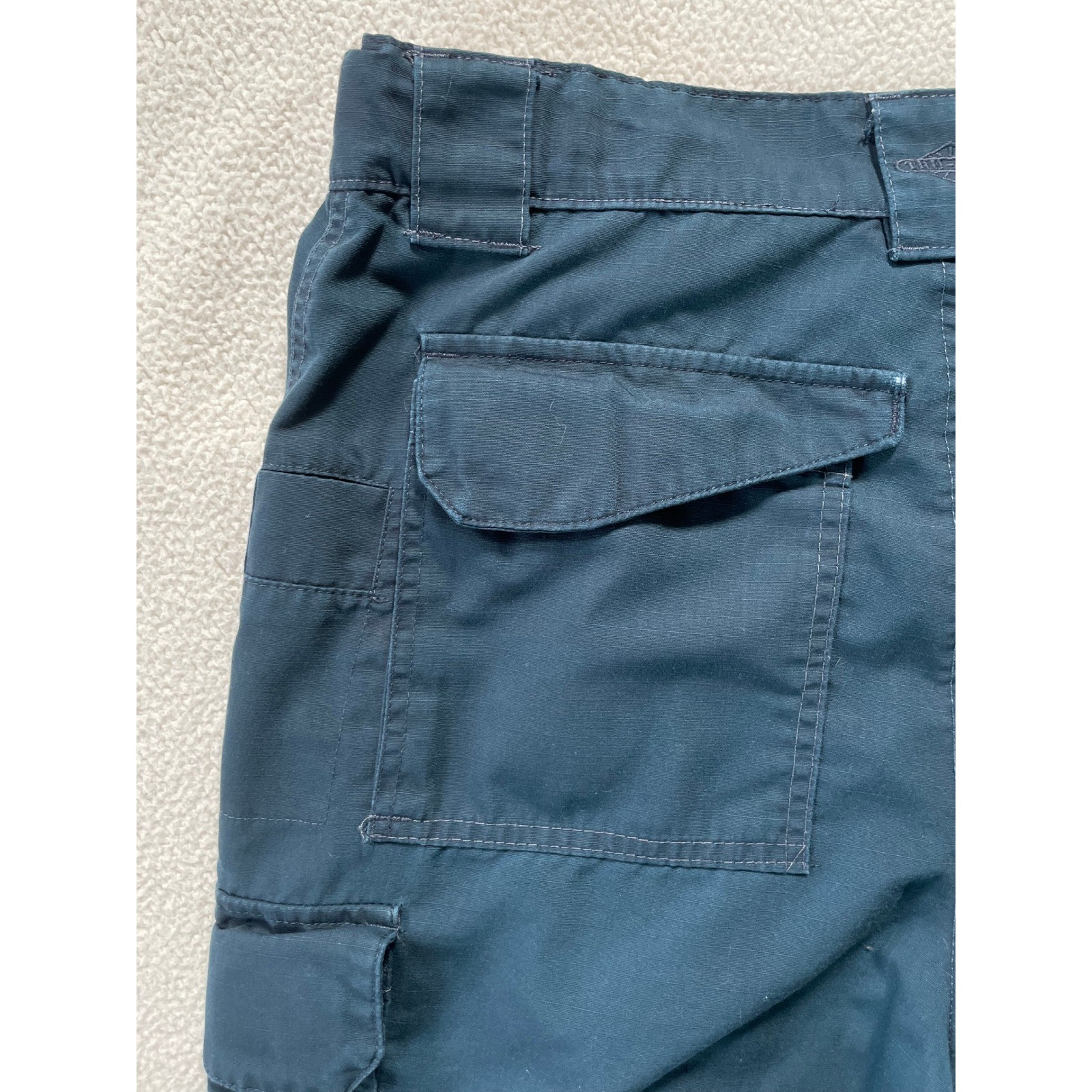 Tru-Spec Mens 34/32 Tactical Cargo Pants Navy Blue Ripstop Workwear – Distressed