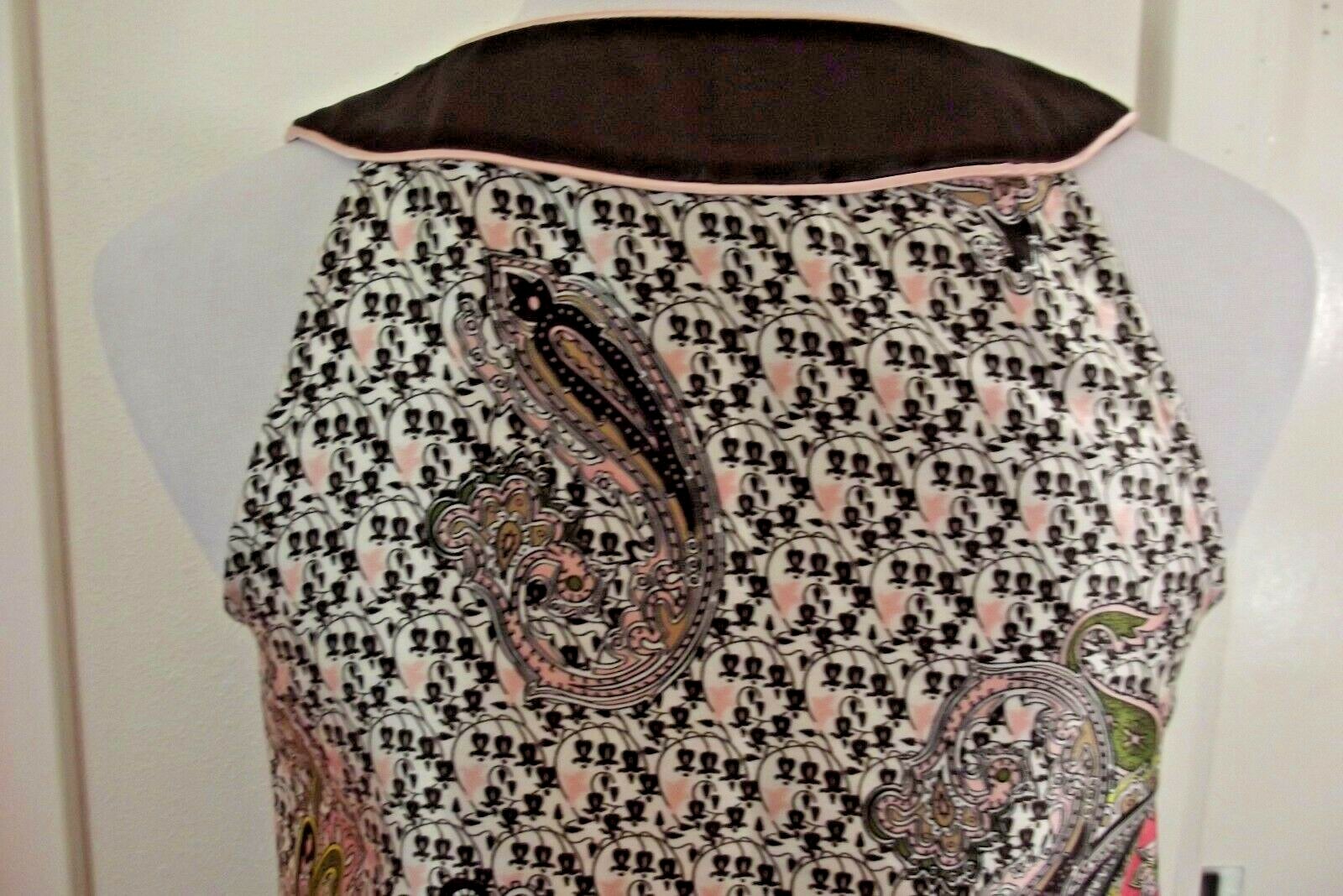 B WEAR Sleeveless BLOUSE – Size Small – Multi-Colored Paisley Print Silky Shirt