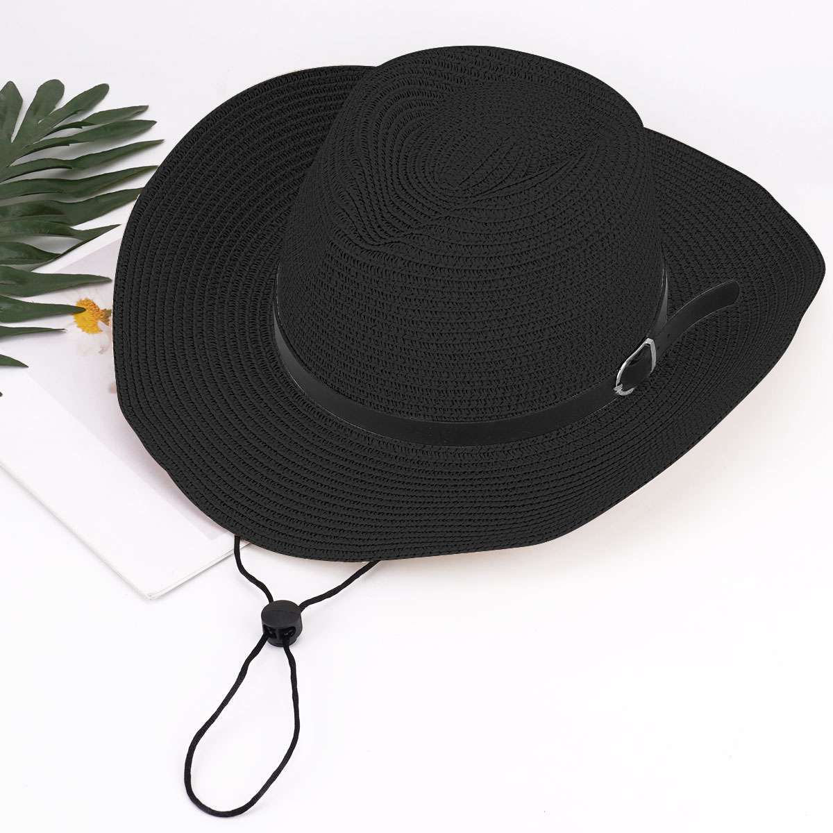 Cowboy Hat Brim Women Mens Summer Beach Sun Straw Bucket Caps Beach Fedora Hat