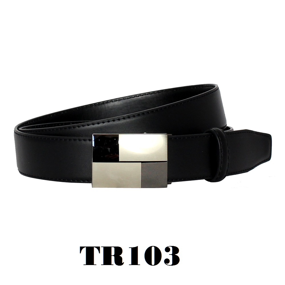 Men’s Steel Magnetic Frame Black Leather Track Ratchet Belt