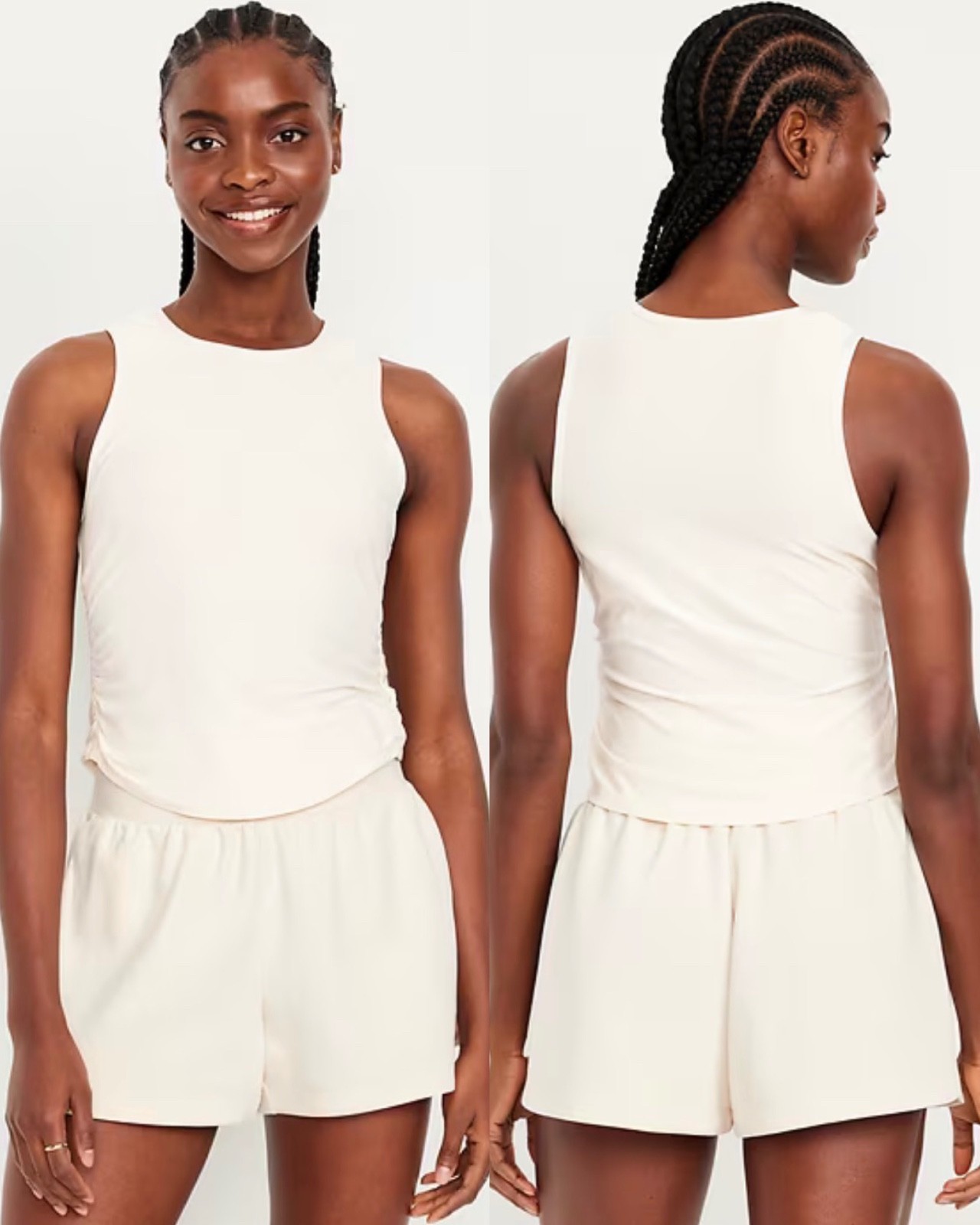 Old Navy Women’s CloudMotion Ruched Tank Top Howlite Size XS Small M XL XXL