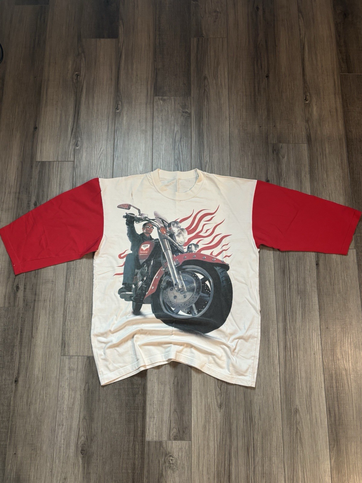 Late 90s Vintage Winfield Motorcycle Promotional Graphic Print Raglan T-Shirt