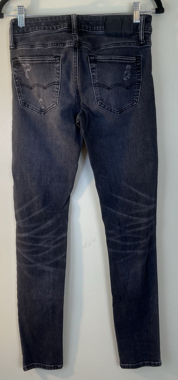 American Eagle AirFlex+ Women 28×32 Black Wash Distressed Stretch Jeans Denim