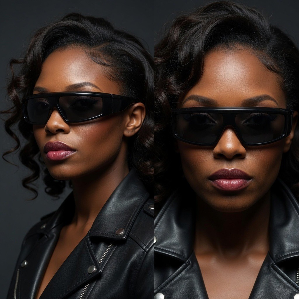 Women Sunglasses Driving Dark Black Lens Wrap Around Outdoor Street Wear Hip Hop